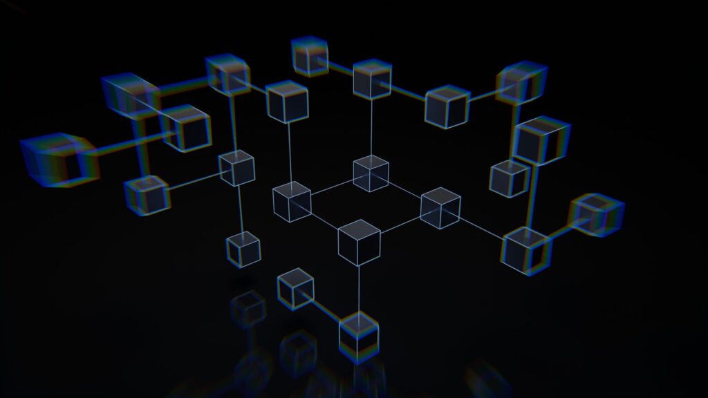 A network of connected nodes representing Google's ranking algorithm
