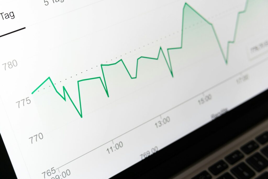 A website traffic graph being reviewed during an SEO audit